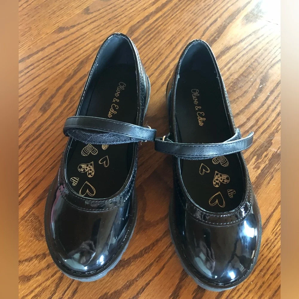 Olive and Edie black patent big girls 2 Mary Jane’s Recital Easter Party Play